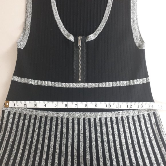 Desigual Black Grey Striped Knit Mini Dress - Picture 7 of 14